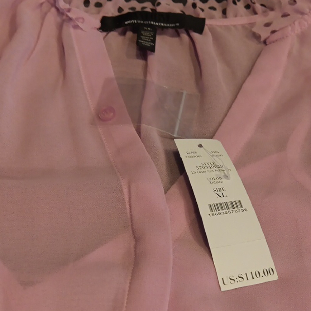 NWT! White House Black Market Lavender Romantic Lace Trim Blouse - Picture 10 of 15